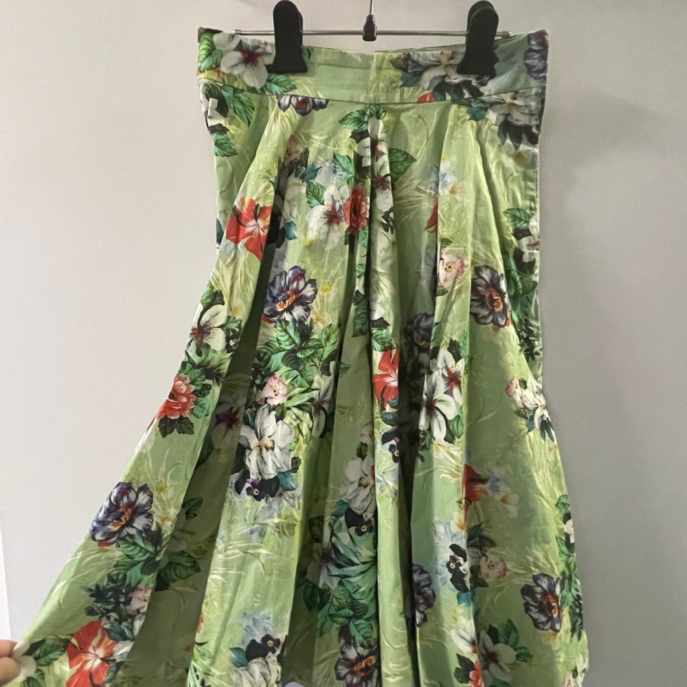 Vintage Zara Floral Green Skirt
